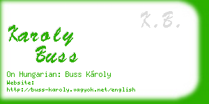 karoly buss business card
