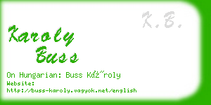 karoly buss business card